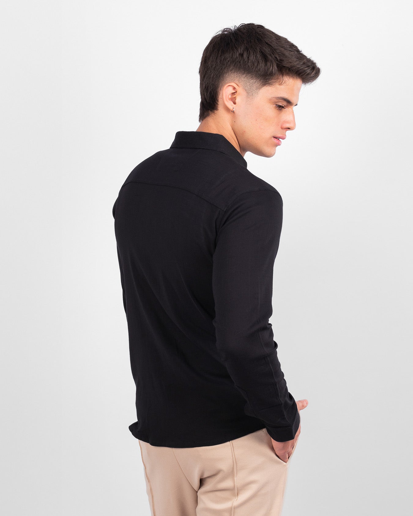 CAMISA LINO M/L NEGRO