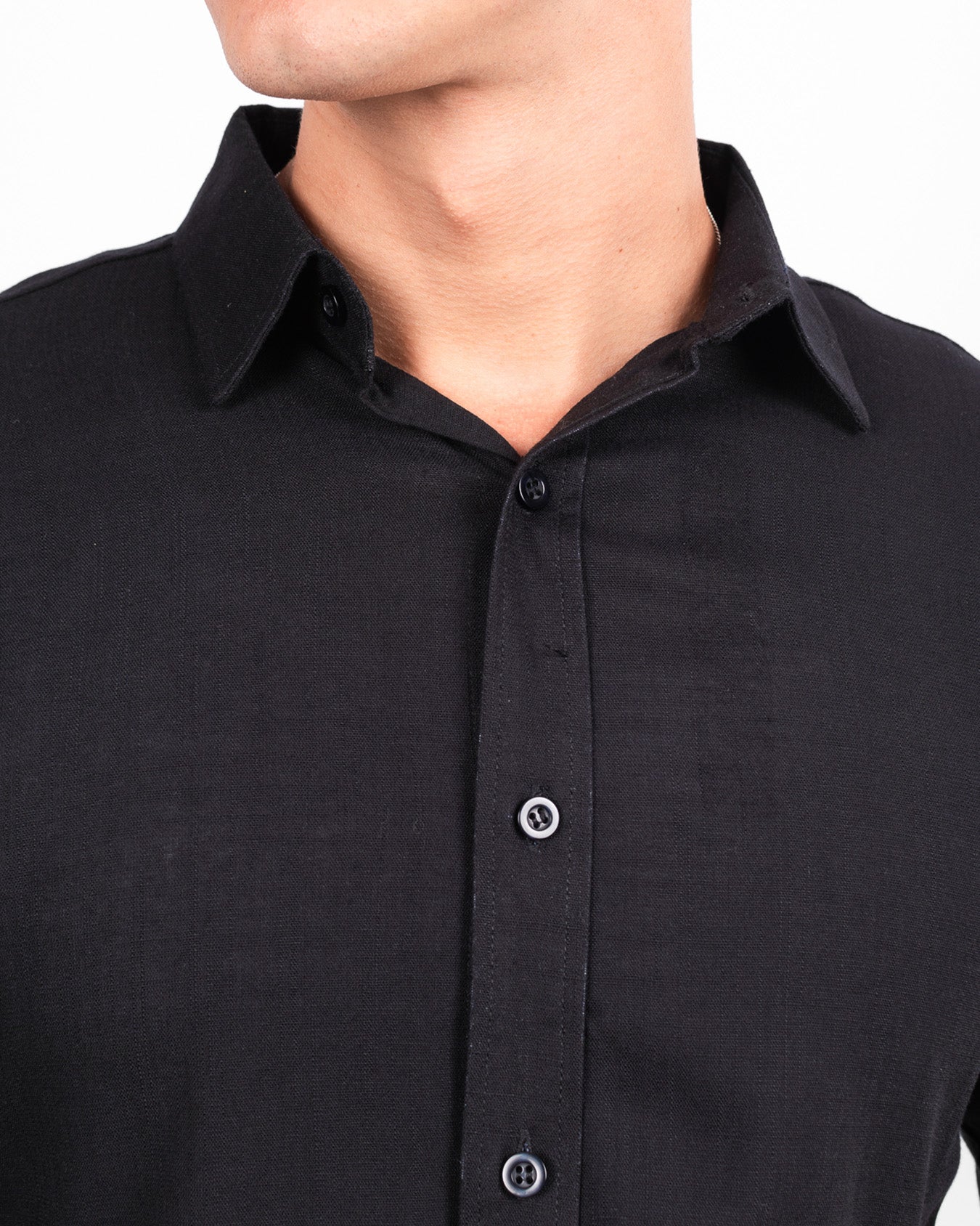 CAMISA LINO M/L NEGRO
