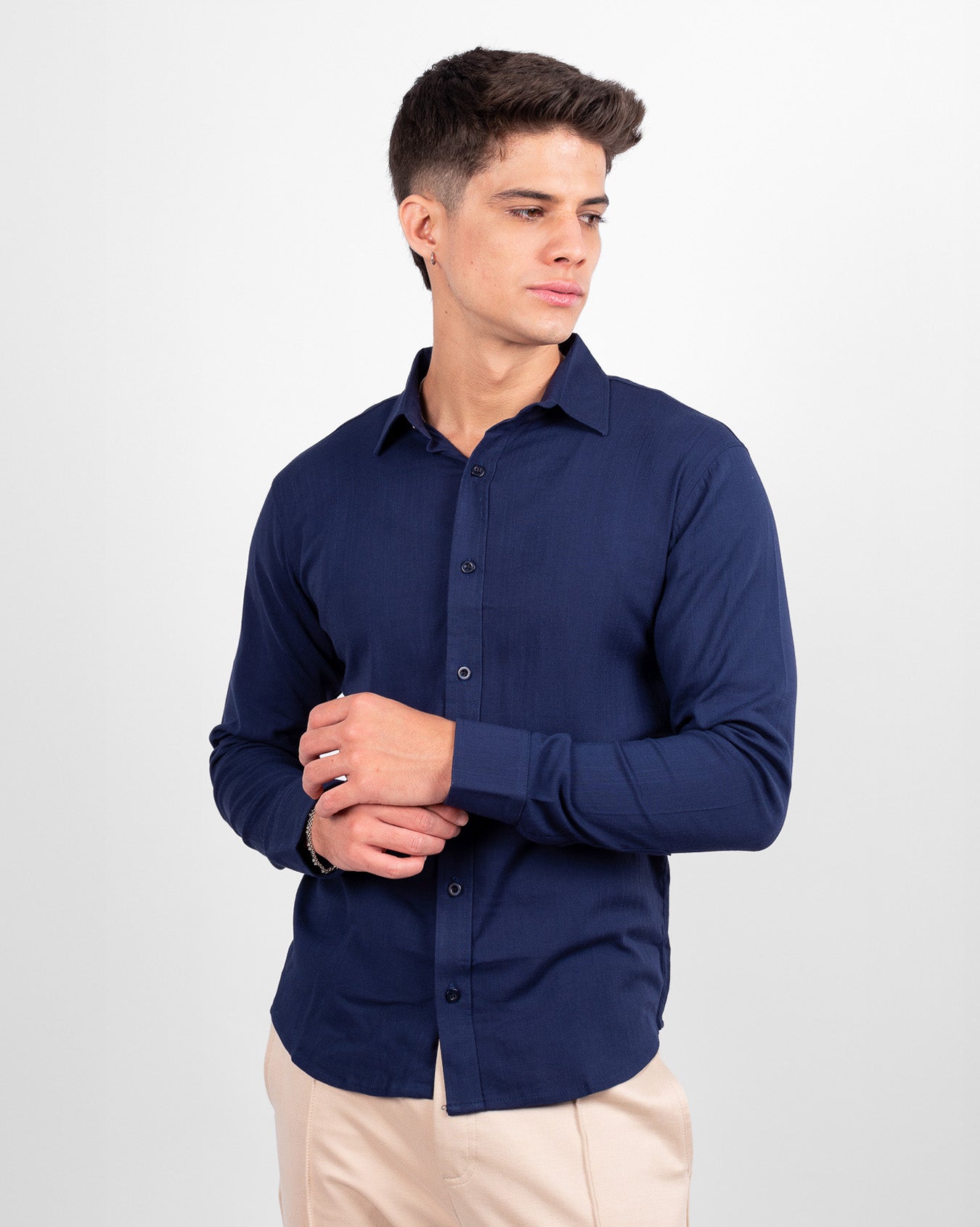 CAMISA LINO M/L AZUL
