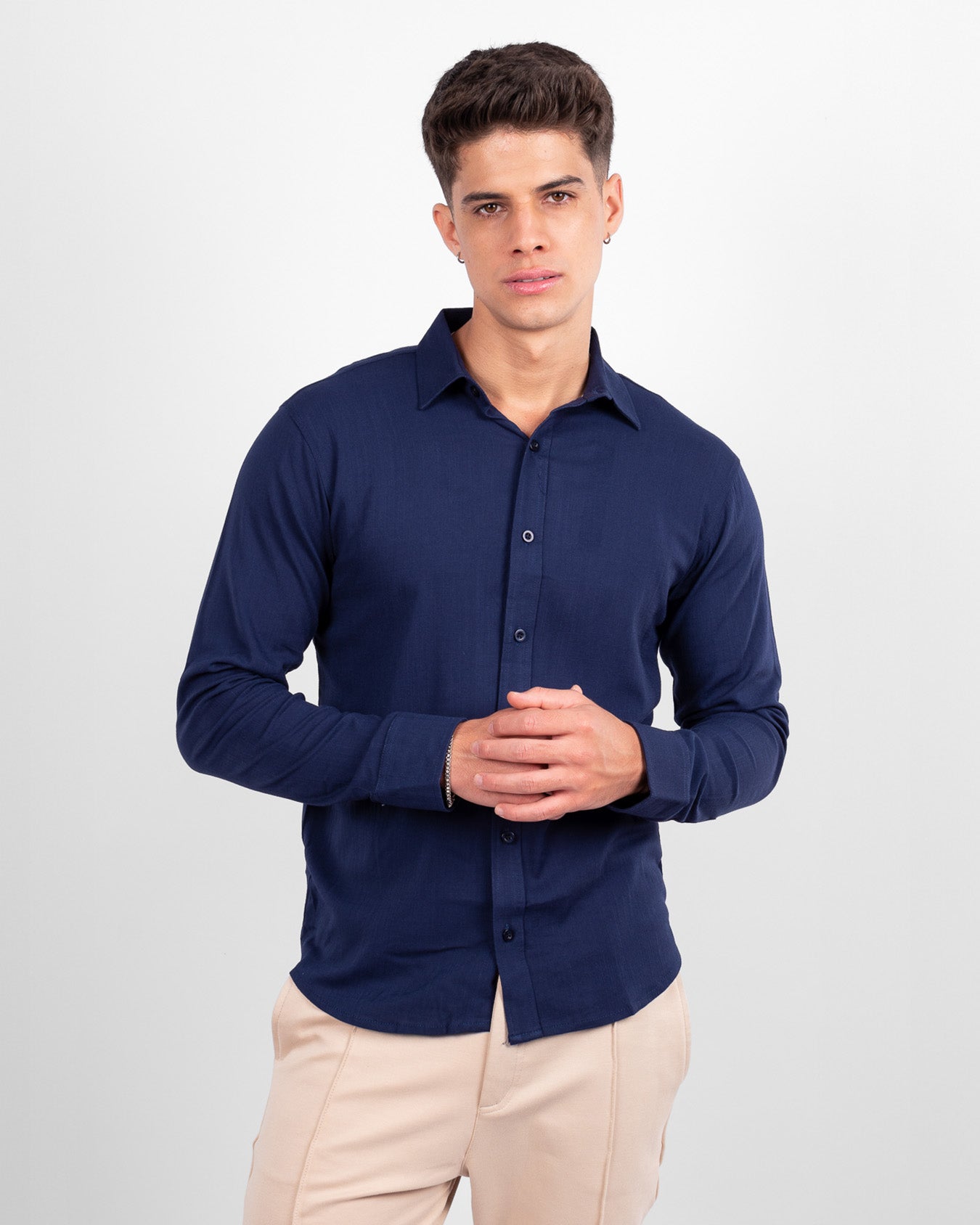 CAMISA LINO M/L AZUL