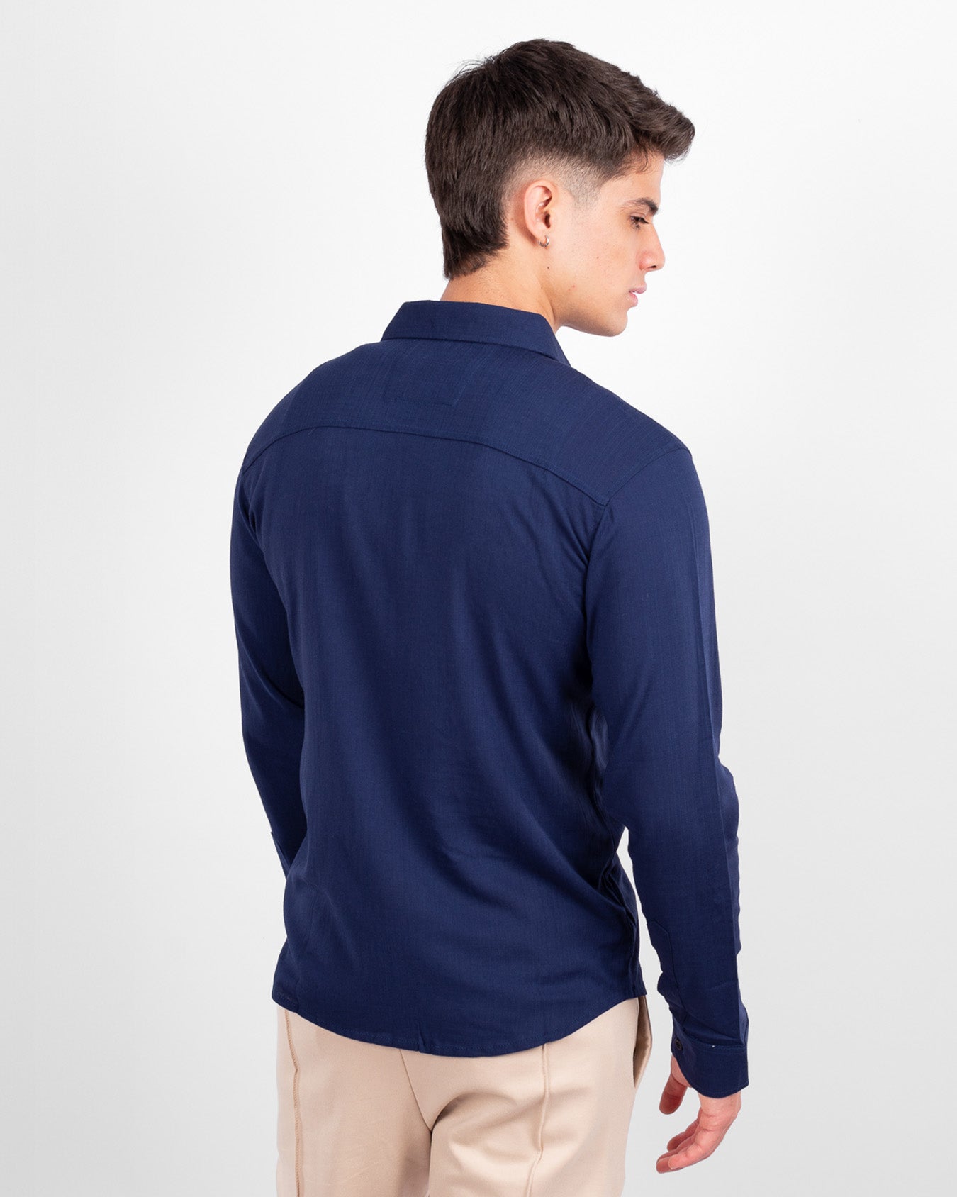 CAMISA LINO M/L AZUL