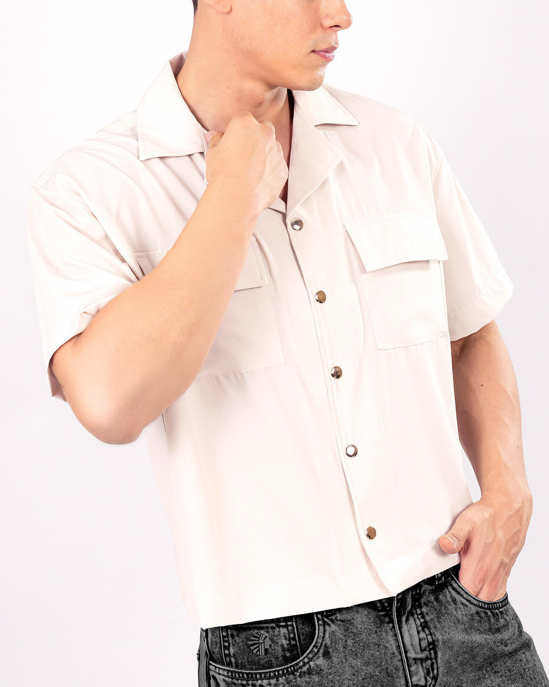 CAMISA BOXY FIT BEIGE