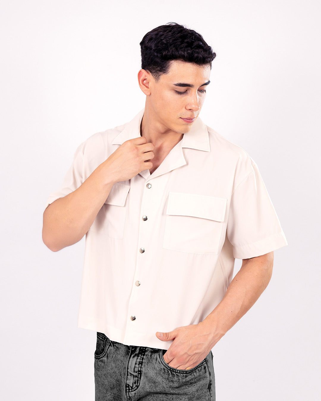 CAMISA BOXY FIT BEIGE