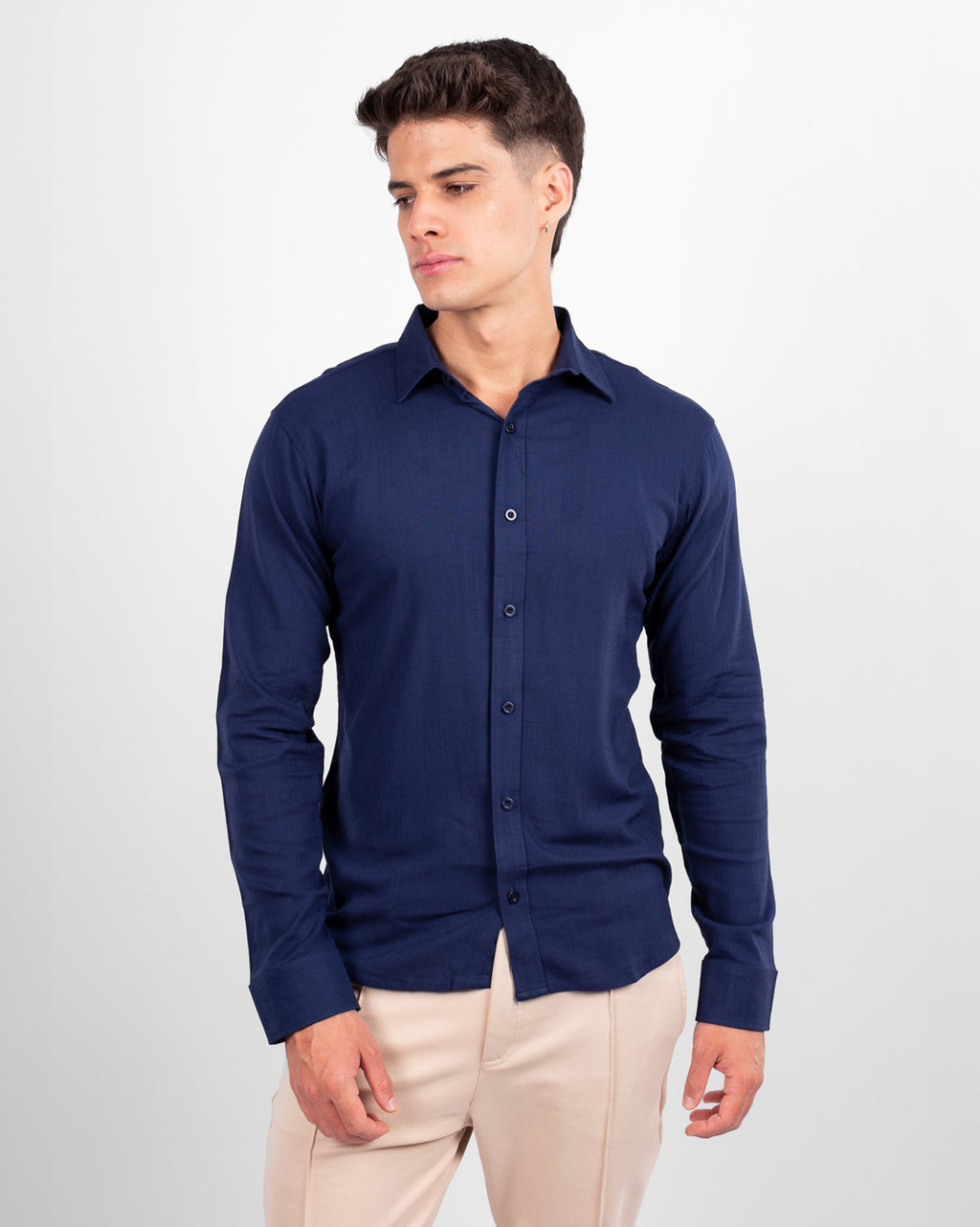 CAMISA LINO M/L AZUL