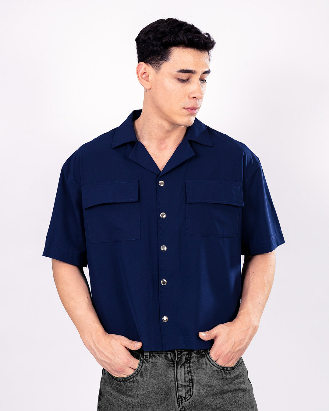 CAMISA BOXY FIT AZUL
