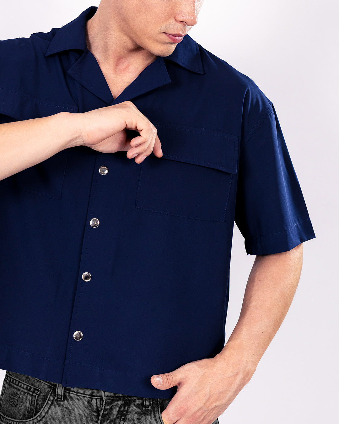 CAMISA BOXY FIT AZUL