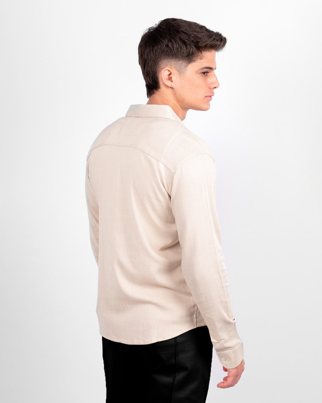 CAMISA LINO M/L BEIGE