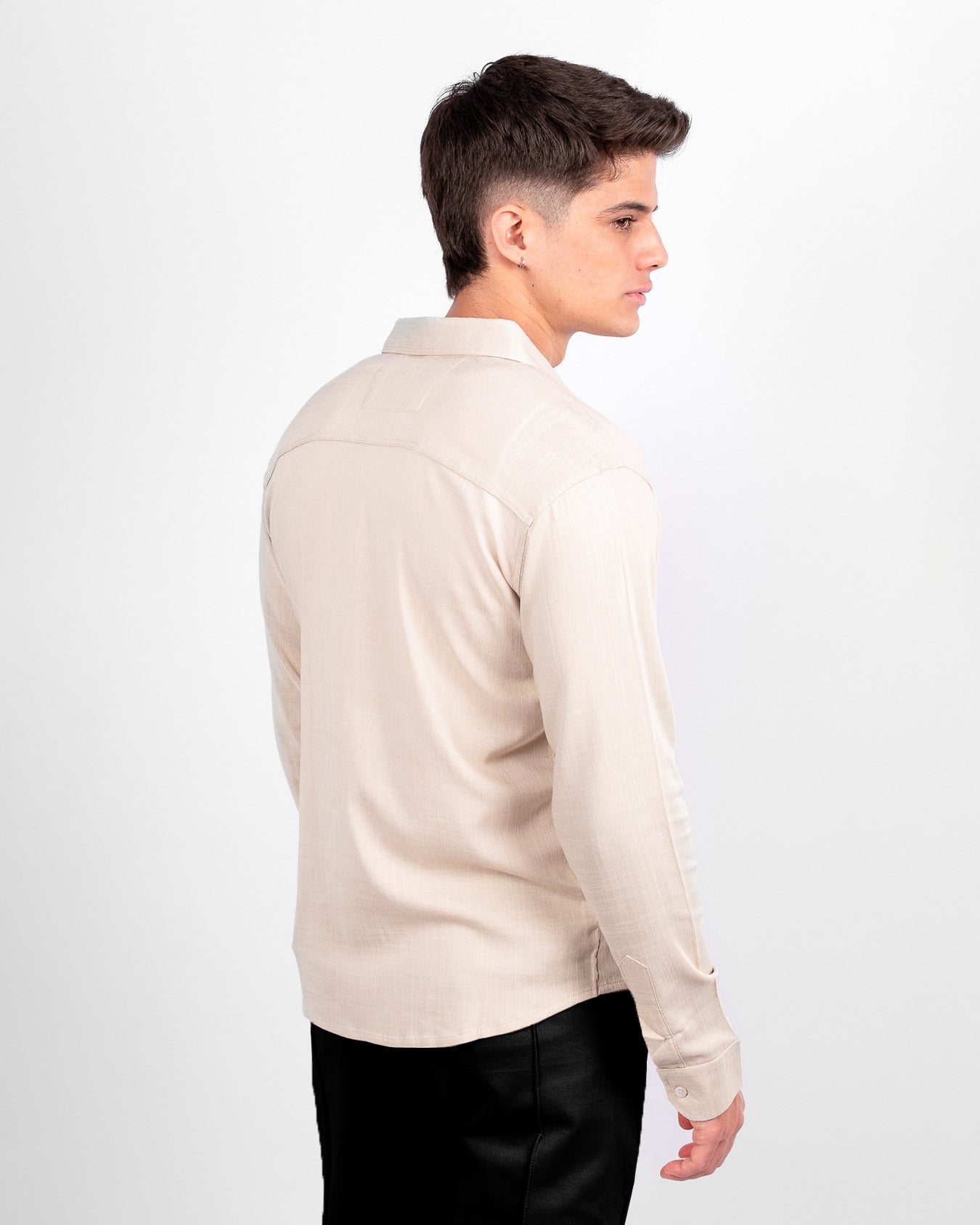 CAMISA LINO M/L BEIGE