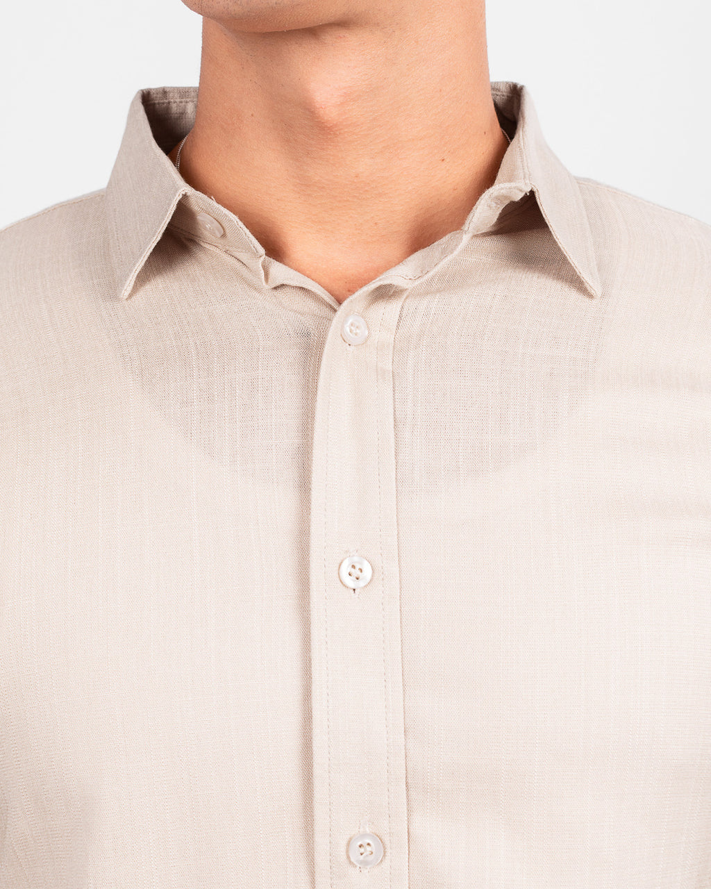 CAMISA LINO M/L BEIGE
