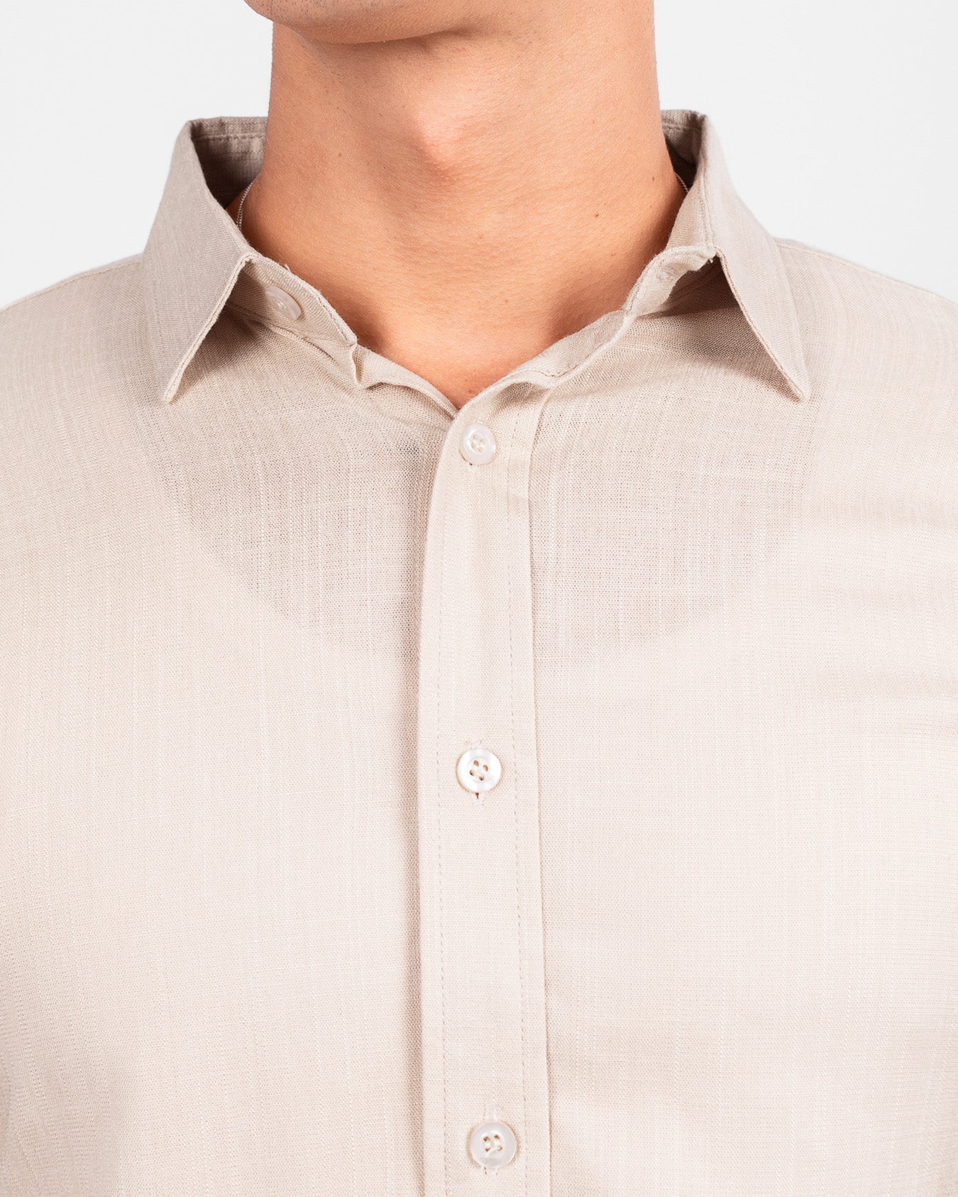 CAMISA LINO M/L BEIGE